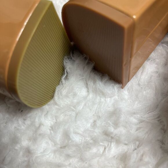 SHEIN Patent tan mid calf Boots pointed toe side zipper block heels size 11 - Picture 10 of 10